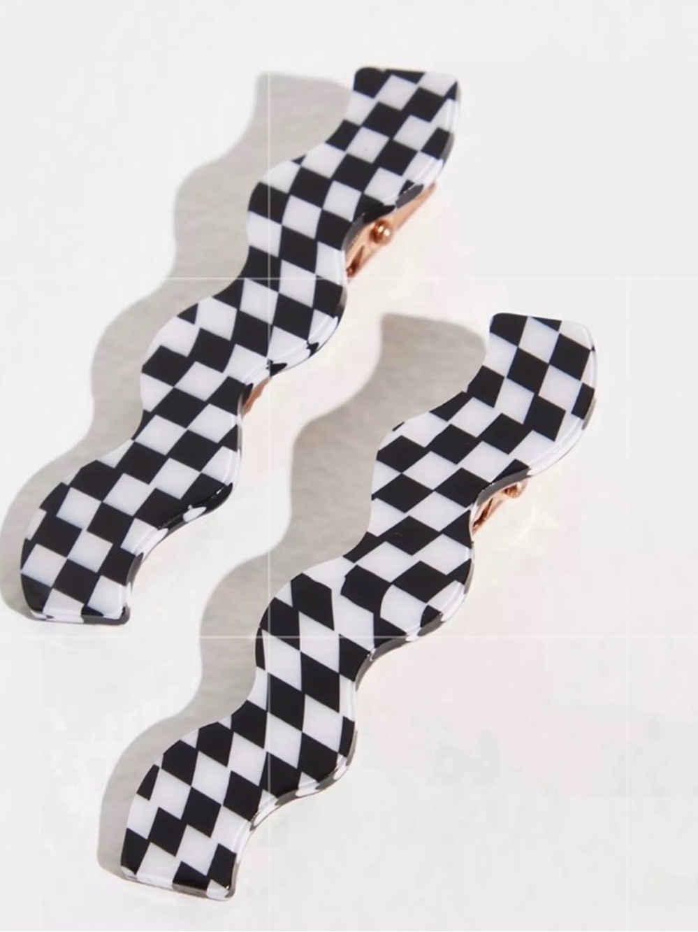 New🌟Free people-Wavy Checkerboard Hair Clips